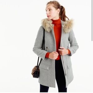 Jcrew grey cocoon hooded wool jacket